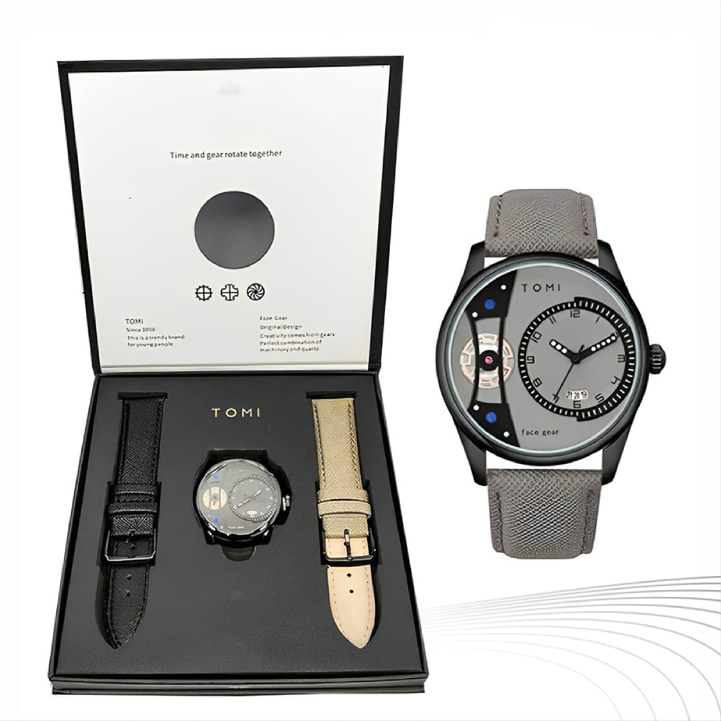 BOGOSS® & TOMI™ - ORIGINAL - 2 BRACELET CUIR - IMPORTE (EU) - NEUVE - SCELLEE - REF001