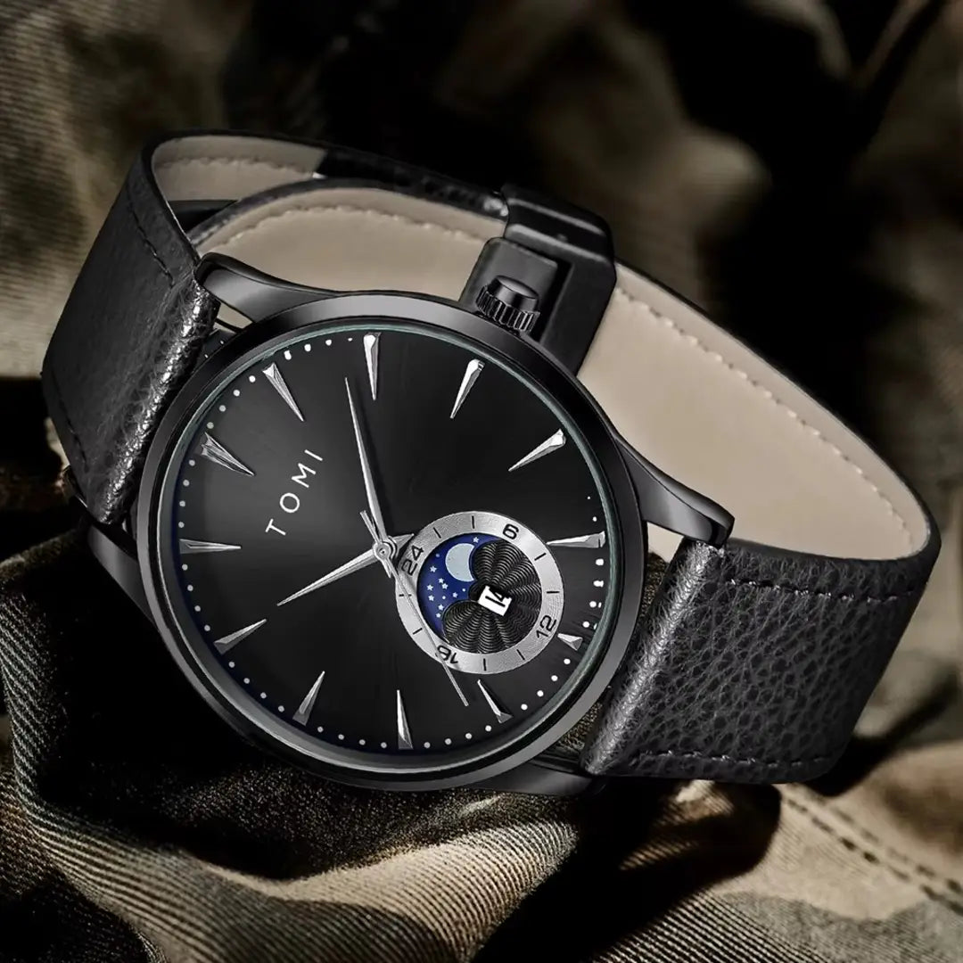 BOGOSS® & TOMI™ - ORIGINAL - BRACELET CUIR-Montre de luxe professionnelle TOMI T-024 à verrouillage magnétique