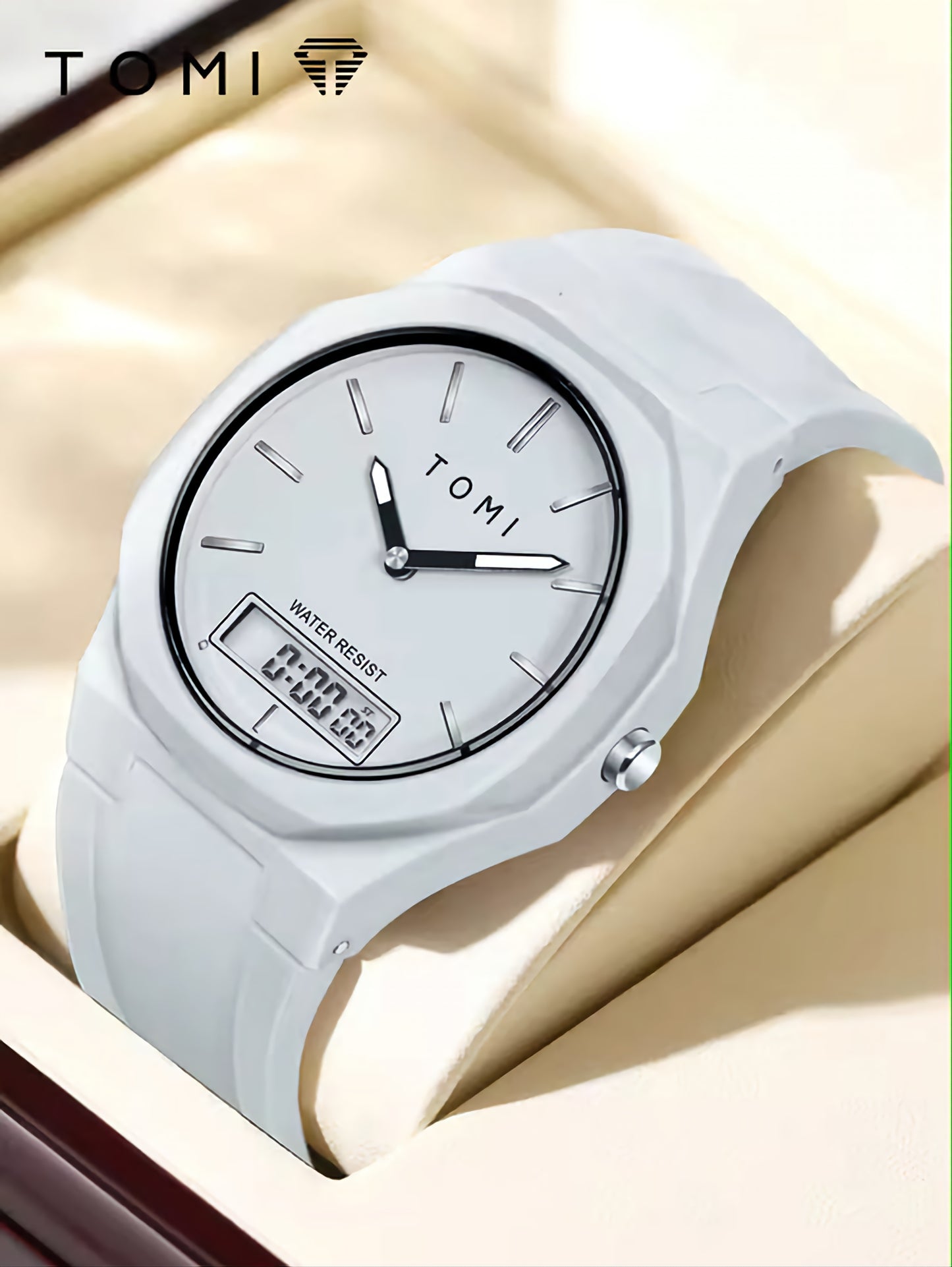 BOGOSS® & TOMI™ - ORIGINAL - BRACELET SPORT -SILICONE -Montre de sport TOMI T-238 à double fuseau horaire