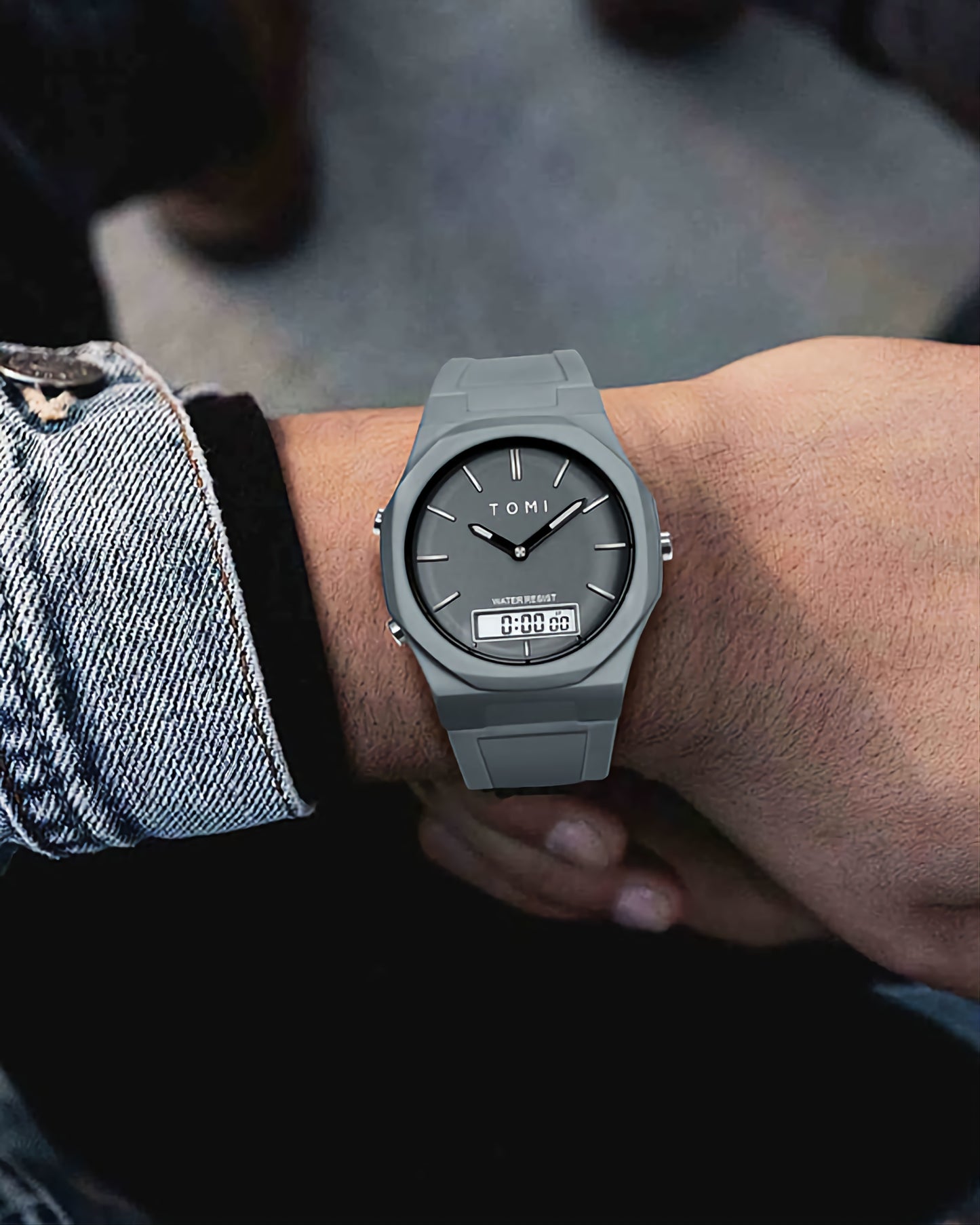 BOGOSS® & TOMI™ - ORIGINAL - BRACELET SPORT -SILICONE -Montre de sport TOMI T-238 à double fuseau horaire