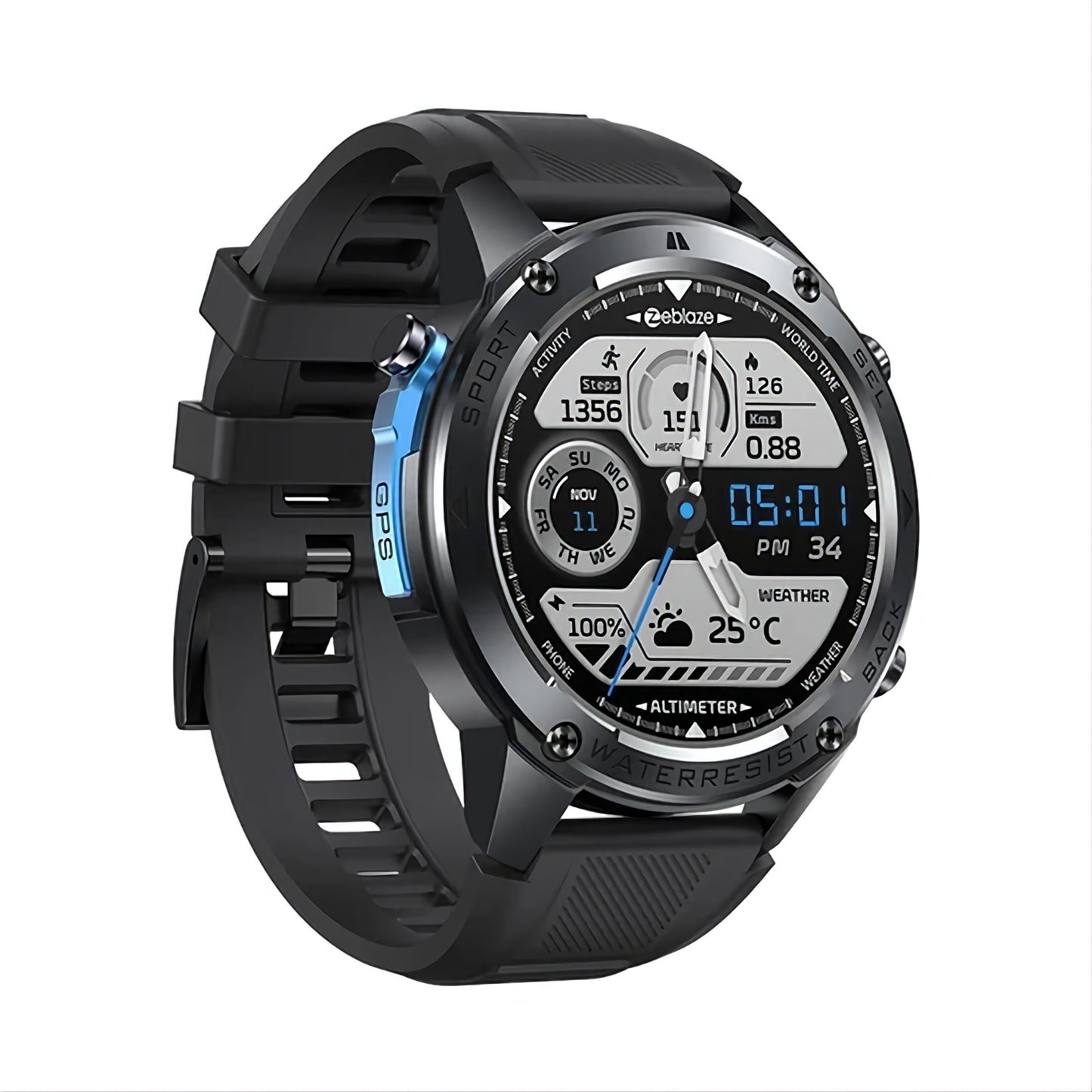 BOGOSS® & ZEBLAZE™ STRATOS 2 ULTRA Montre connectée GPS d'extérieur ultime