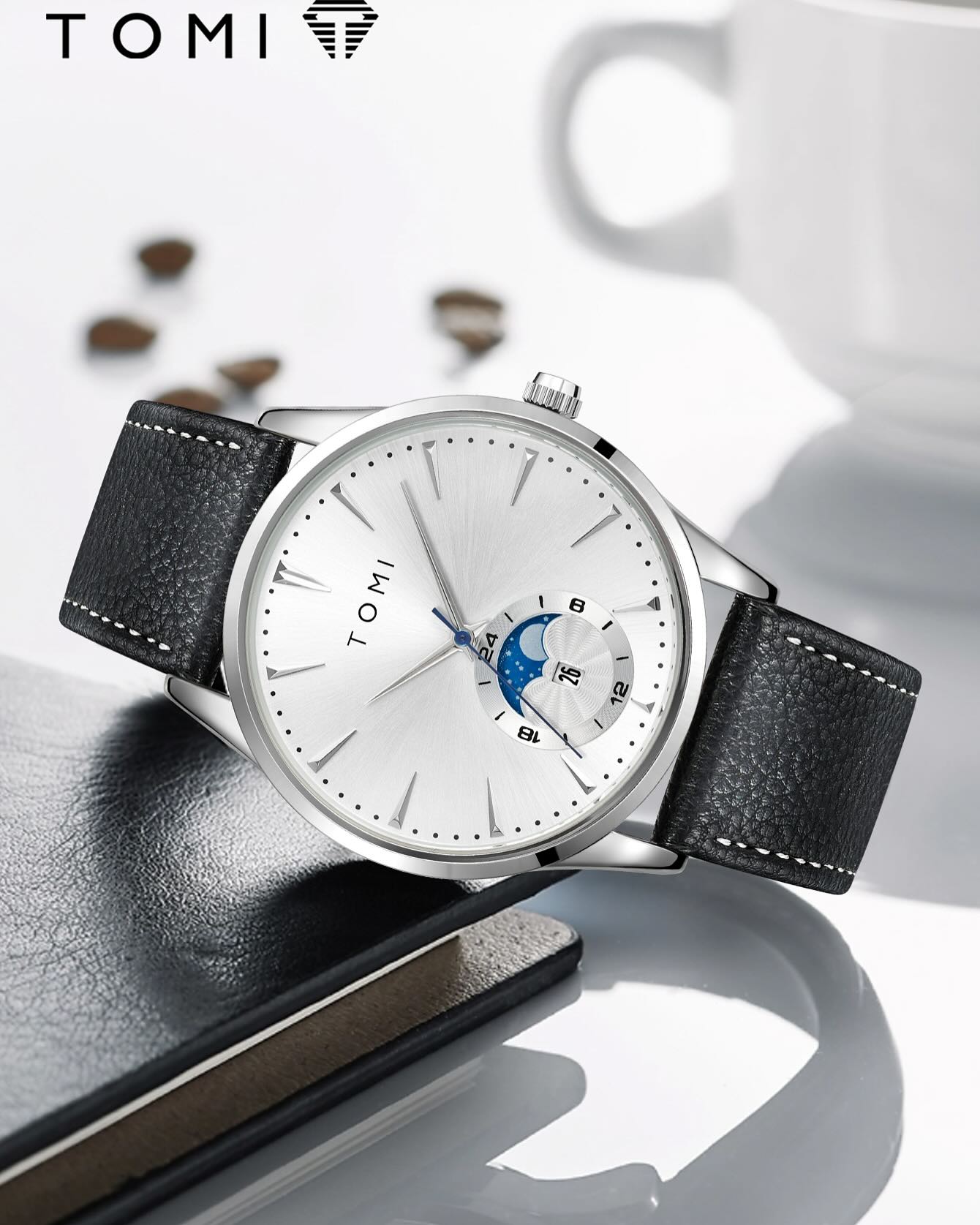 BOGOSS® & TOMI™ - ORIGINAL - BRACELET CUIR-Montre de luxe professionnelle TOMI T-024 à verrouillage magnétique