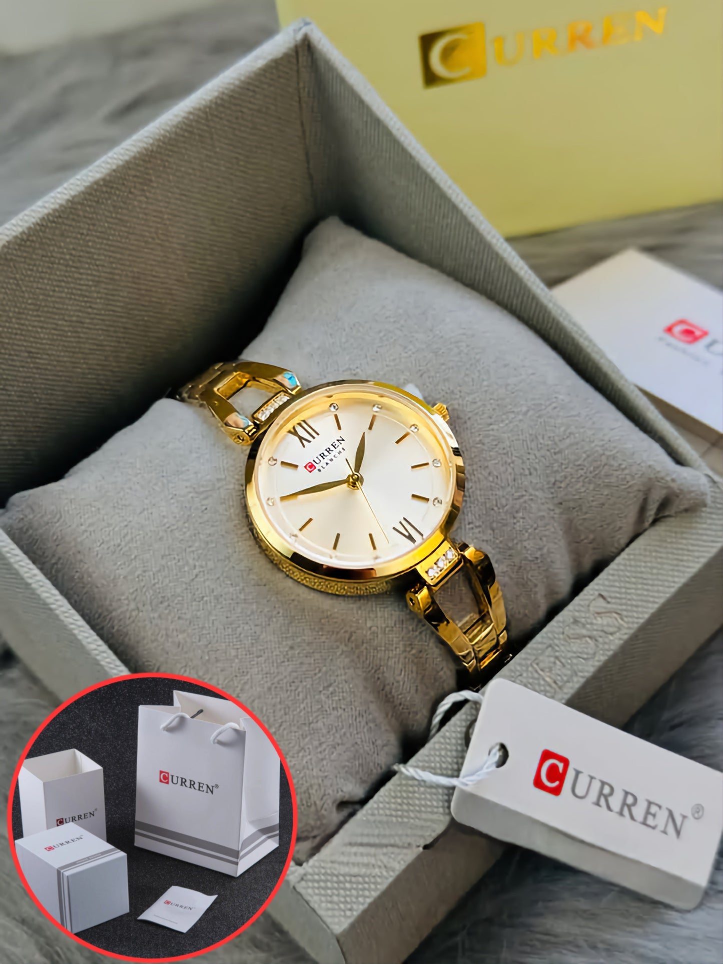 BOGOSS - Idée Cadeau -𝗖𝗨𝗥𝗥𝗘𝗡 𝟵𝟬𝟵𝟮 – 𝗘𝗹é𝗴𝗮𝗻𝗰𝗲 𝗟𝘂𝘅𝘂𝗲𝘂𝘀𝗲 𝗳𝗲𝗺𝗺𝗲 𝗾𝘂𝗮𝗿𝘁𝘇 𝗮𝘃𝗲𝗰 𝘀𝘁𝗿𝗮𝘀𝘀, 𝗯𝗿𝗮𝗰𝗲𝗹𝗲𝘁 𝗶𝗻𝗼𝘅