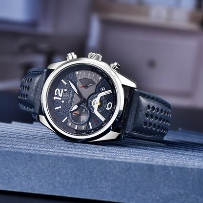 BENYAR Homme, chronographe , Technologie LUMINOVA, dateur complet, chronograph