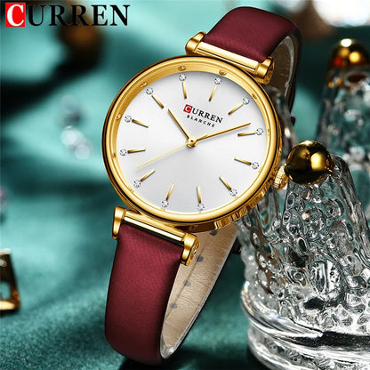 CURREN Montre Femme  en Cuir Luxe