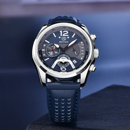 BENYAR Homme, chronographe , Technologie LUMINOVA, dateur complet, chronograph